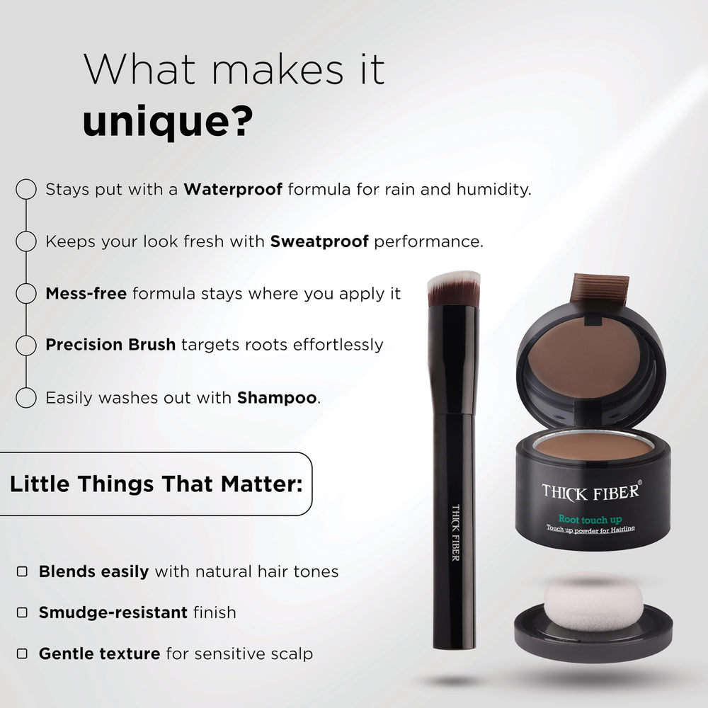 Thick Fiber Auburn water and sweat resistant formula holds look through rain or workouts