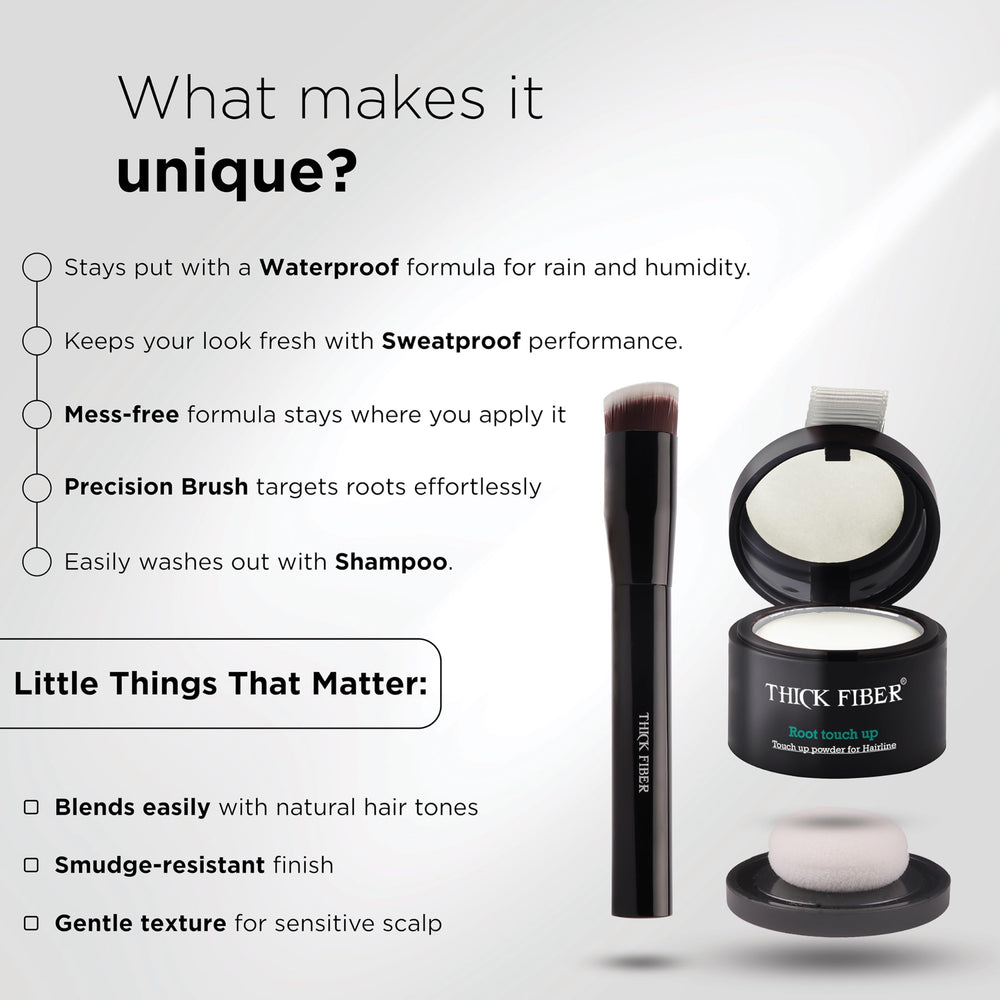 THICK FIBER water and sweat resistant formula stays put in rain or workouts.