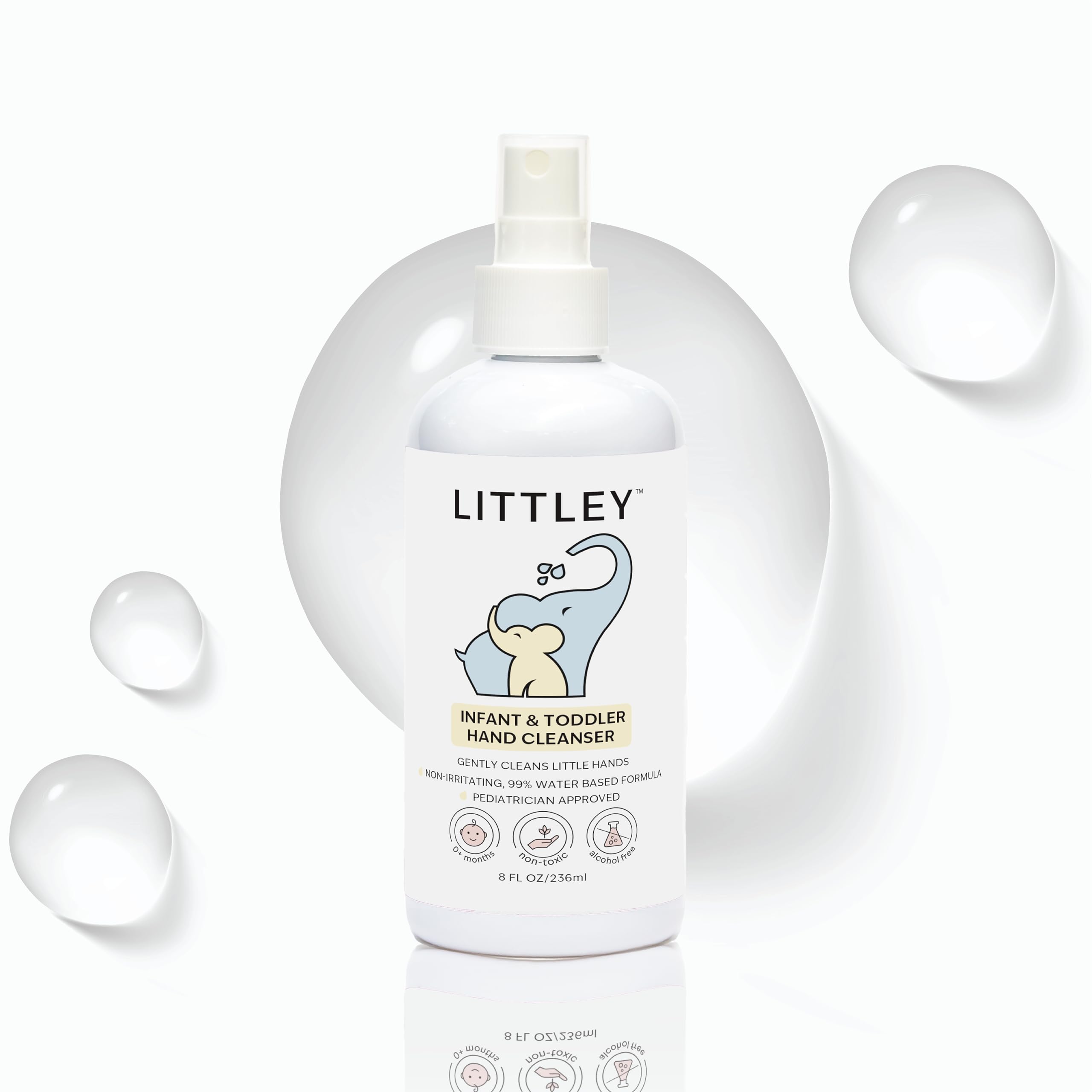 Think Smarter Products Littley hand cleanser bottle for gentle, alcohol-free hand cleansing.