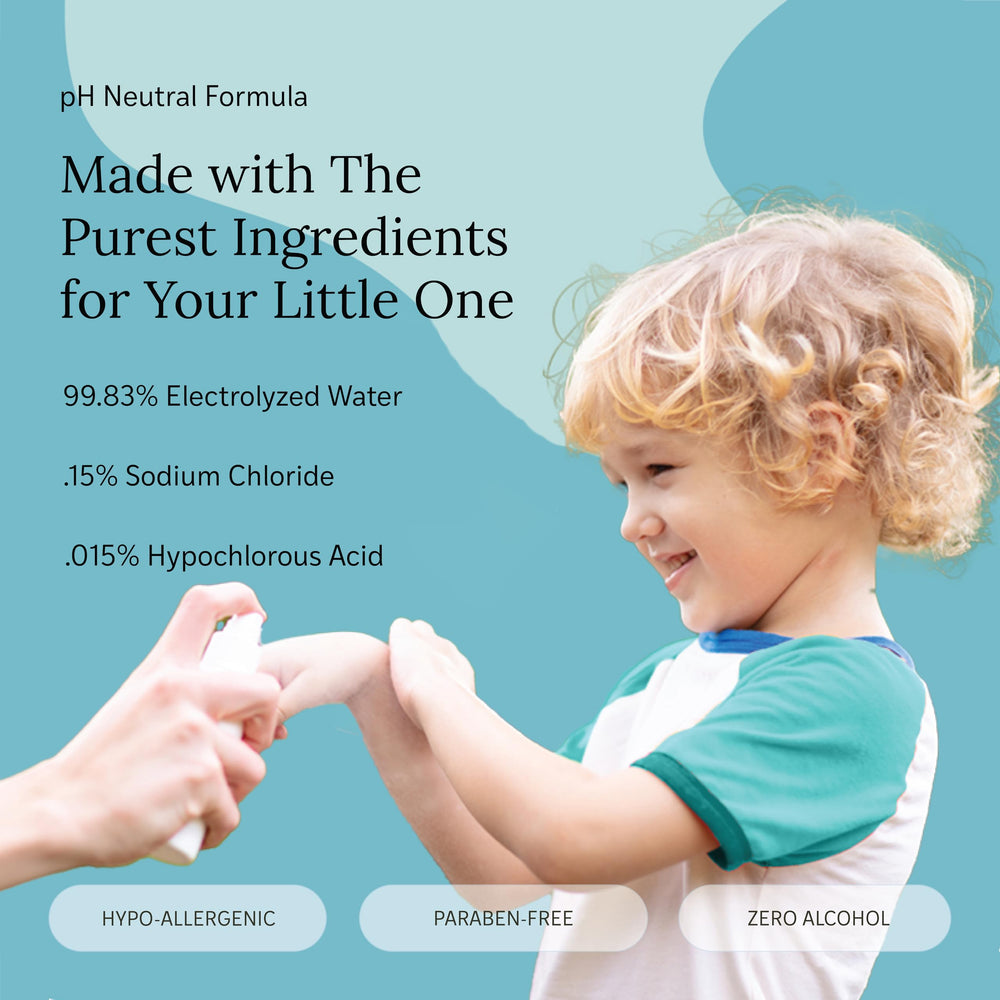 Think Smarter Littley hand cleanser used on toddler for mess-ready cleansing.