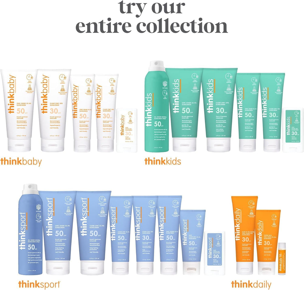 Thinkdaily SPF 30 tinted sunscreen ingredients label highlighting zinc oxide.