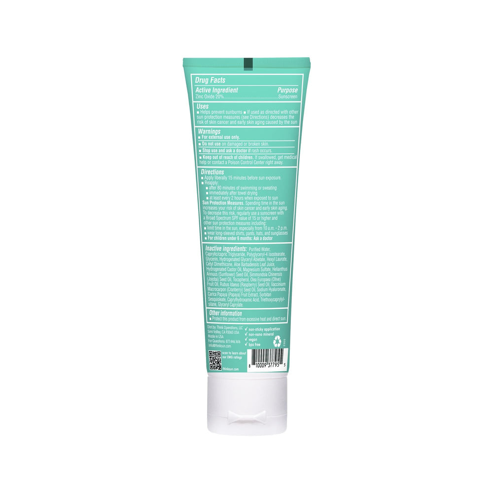 Thinkkids sunscreen swatch demonstrates quick mineral coverage