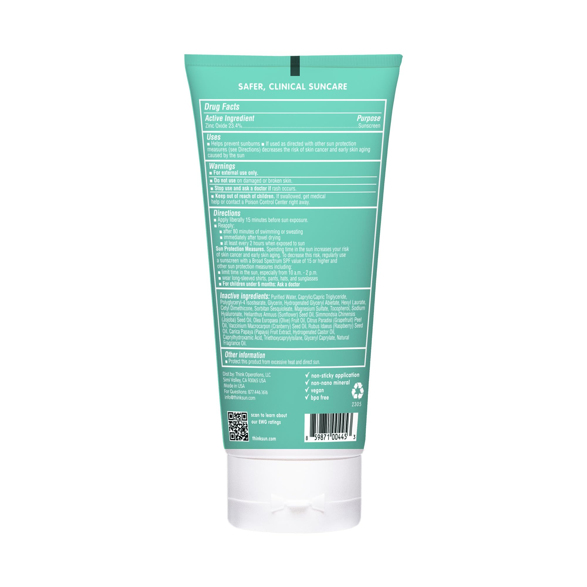 Thinkkids reef-safe mineral sunscreen protects without chemical scent during swim