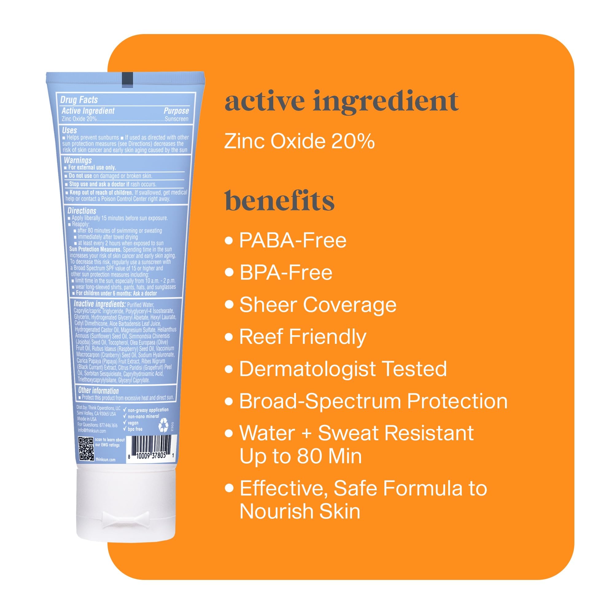 Thinksport sunscreen being applied to the face for quick, even coverage during workouts.