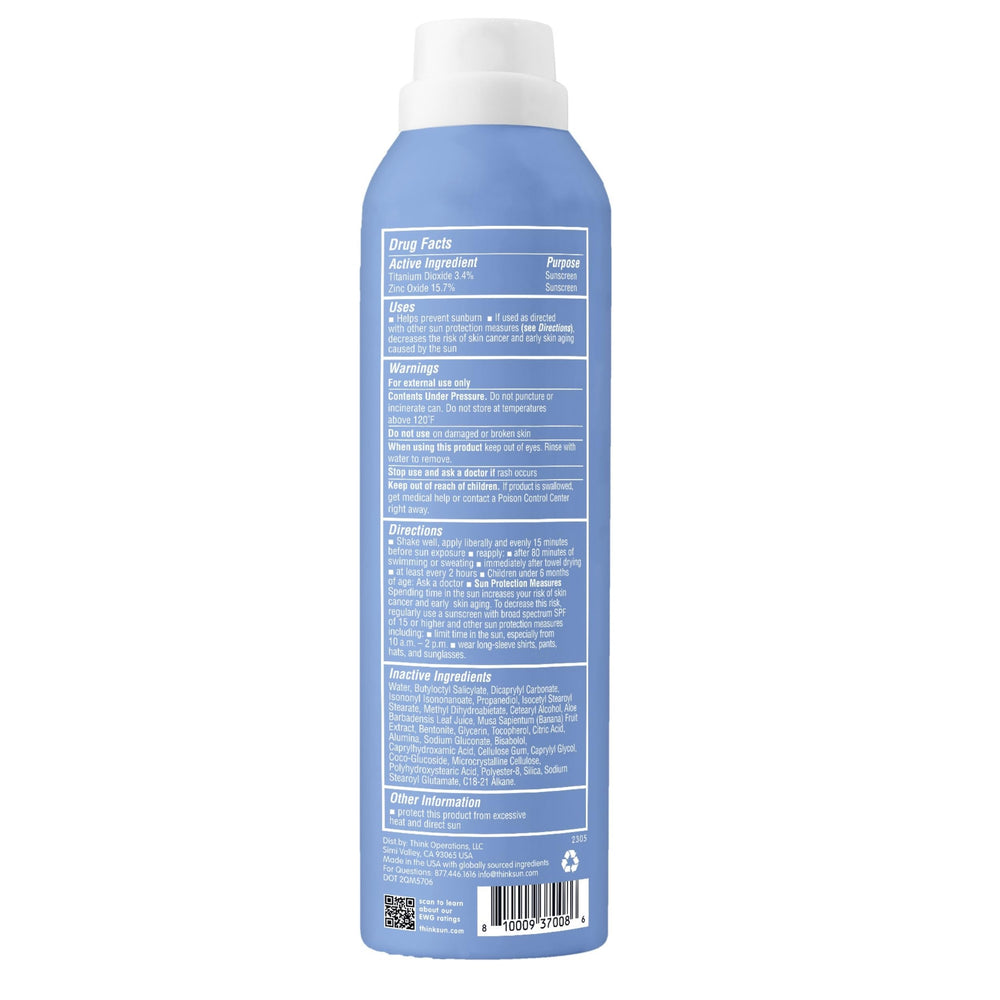 Thinksport reef-safe sunscreen on beach scene suitable for snorkeling