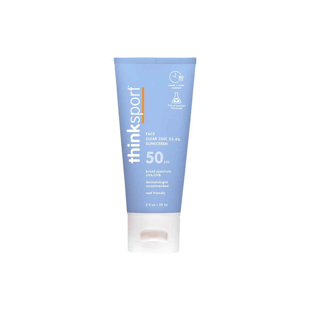 Thinksport SPF50 face bottle-application: easy daily sun protection on the go.