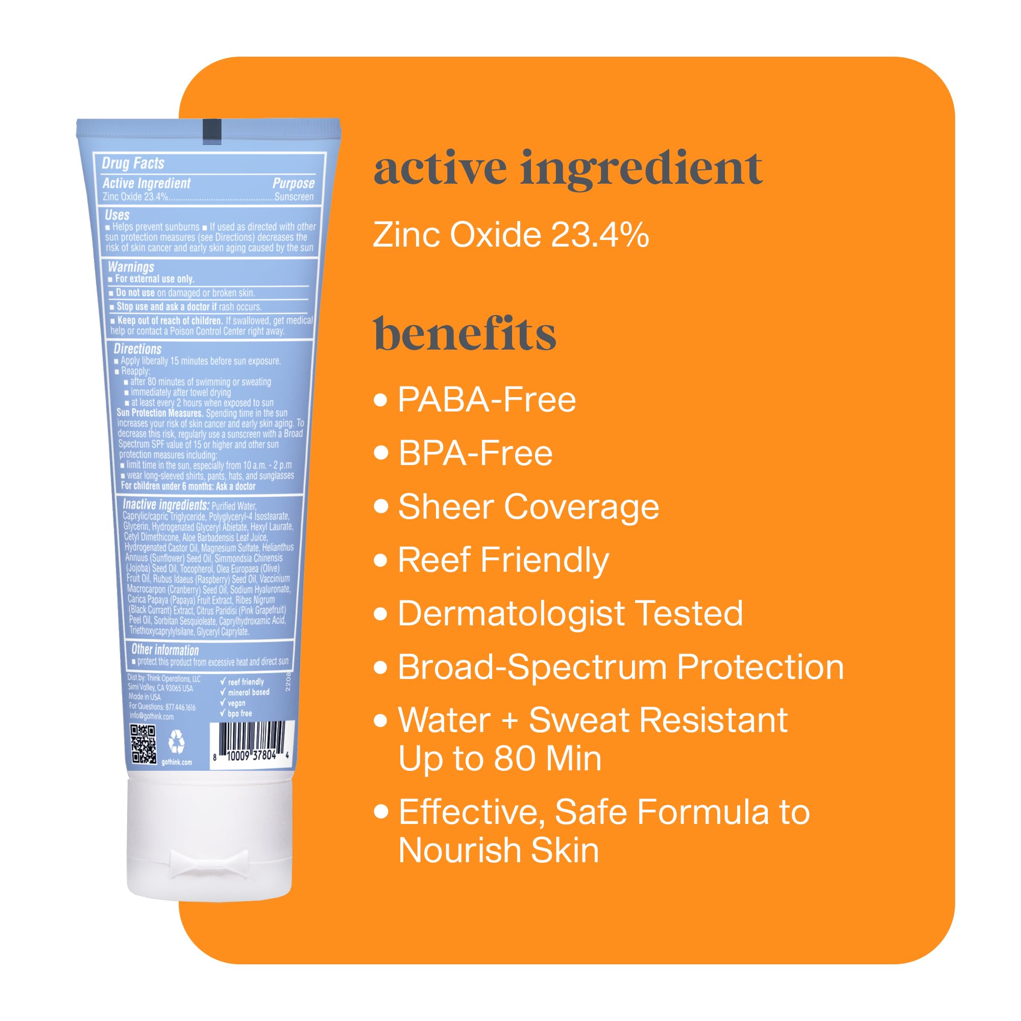 ThinkSport sunscreen being applied to the face for quick, easy coverage