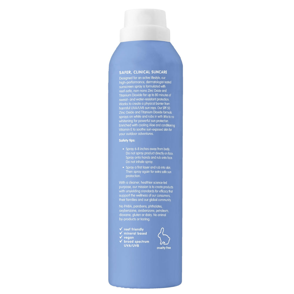 Thinksport water-resistant sunscreen spray in action during swimming