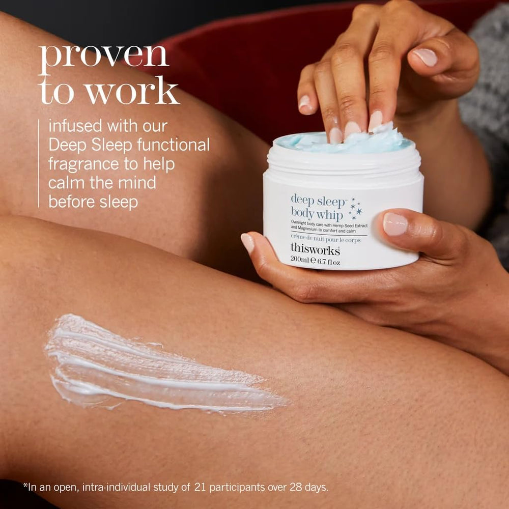 ThisWorks Deep Sleep Body Whip magnesium component for skin-calming support.