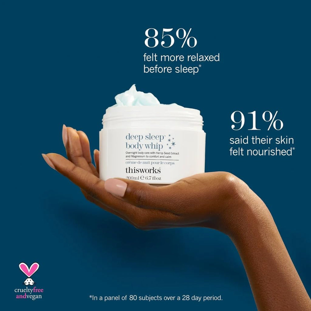 ThisWorks Deep Sleep Body Whip nighttime routine scene for ritual relaxation.