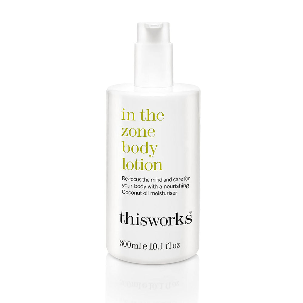 THISWORKS In The Zone bottle front shows clean vegan formula for daily use.