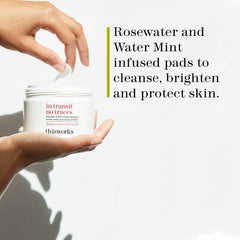 Face after application shows luminous glow from rosewater and mint cleanse.
