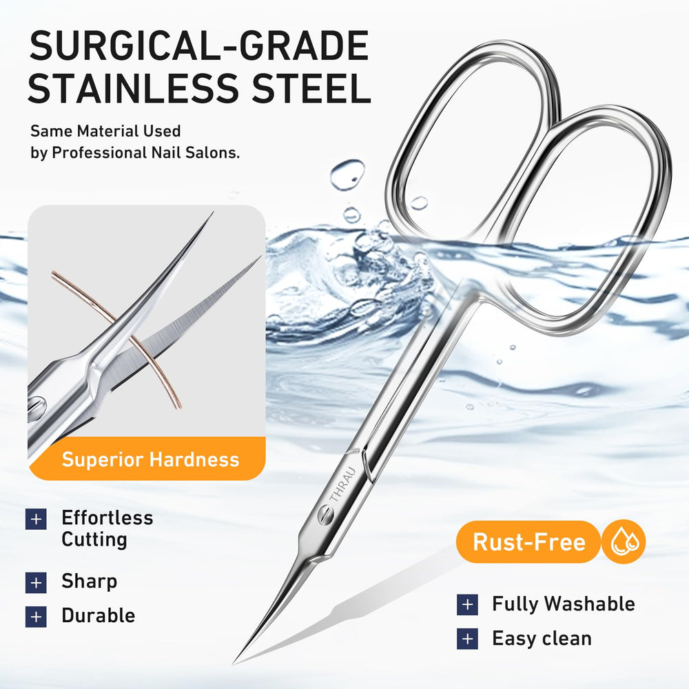 THRAU cuticle scissors enabling reliable quality for confident at-home grooming.