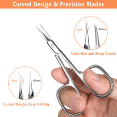 THRAU Cuticle Scissors versatile use for mani, pedi, and facial grooming.