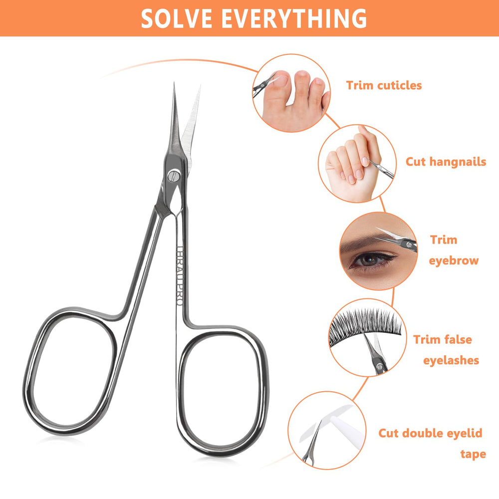 THRAU Cuticle Scissors ideal for eyebrows and eyelashes detailing.