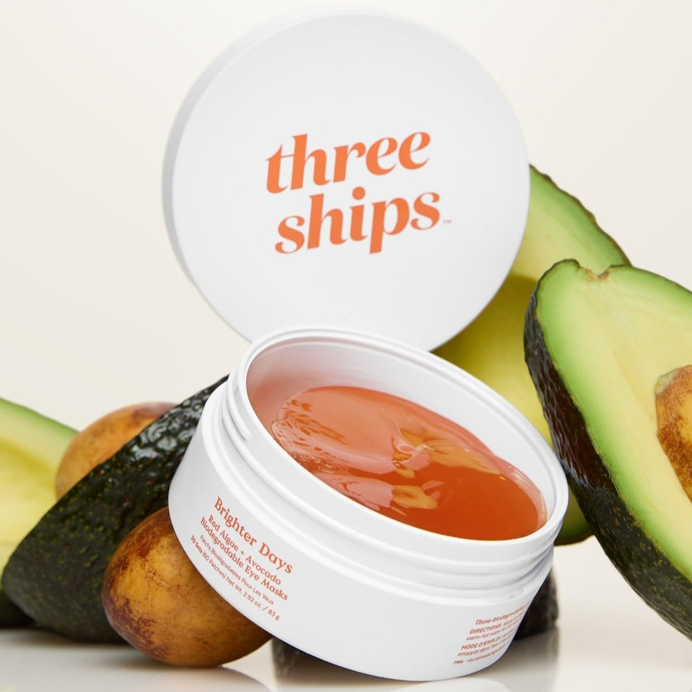 Three Ships Brighter Days cruelty-free vegan label close-up on packaging.