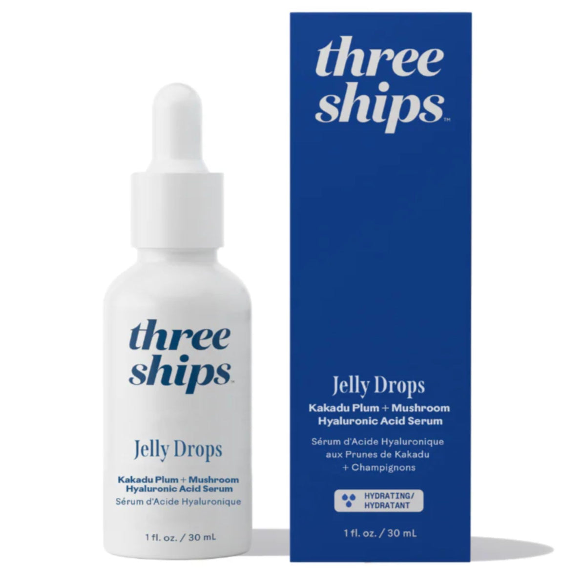 Three Ships Jelly Drops serum bottle delivers dewy hydration for daily use