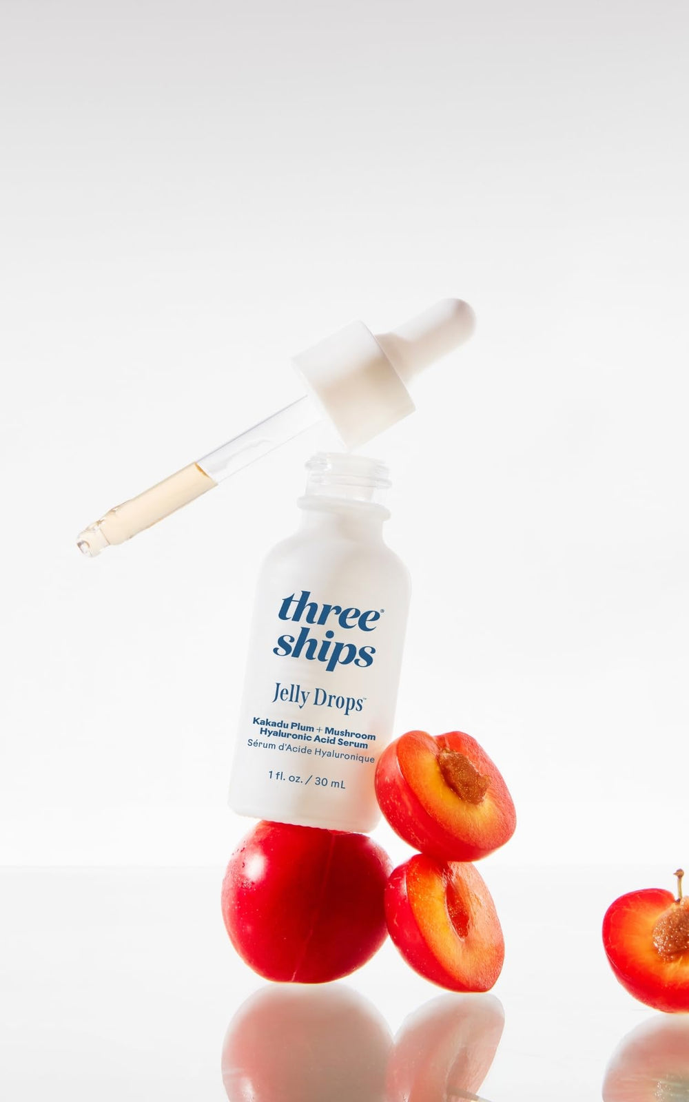 Three Ships serum glides onto skin leaving a dewy finish