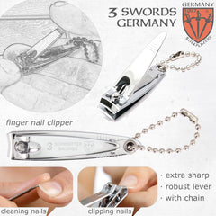 Three Swords Germany tweezers offering precise grooming in compact form.