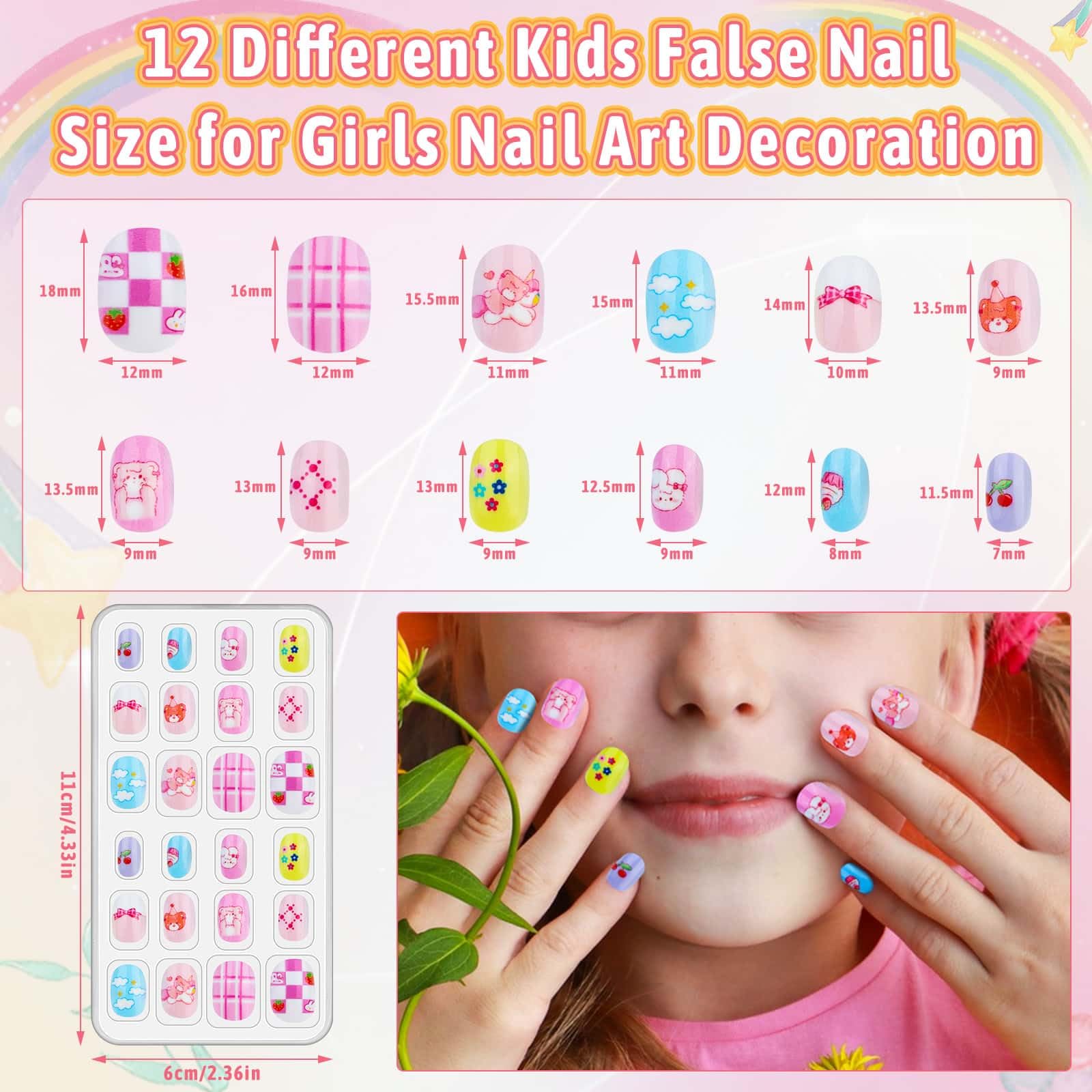 Thrilez kids nails nail-tips variety sizes for perfect fit