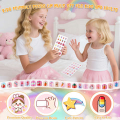 Thrilez mini press-on nails kids pattern variety enables playful daily nail art