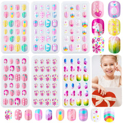 Thrilez Uñas Postizas para Niñas con Arcoiris y Cielo, decoraciones rápidas