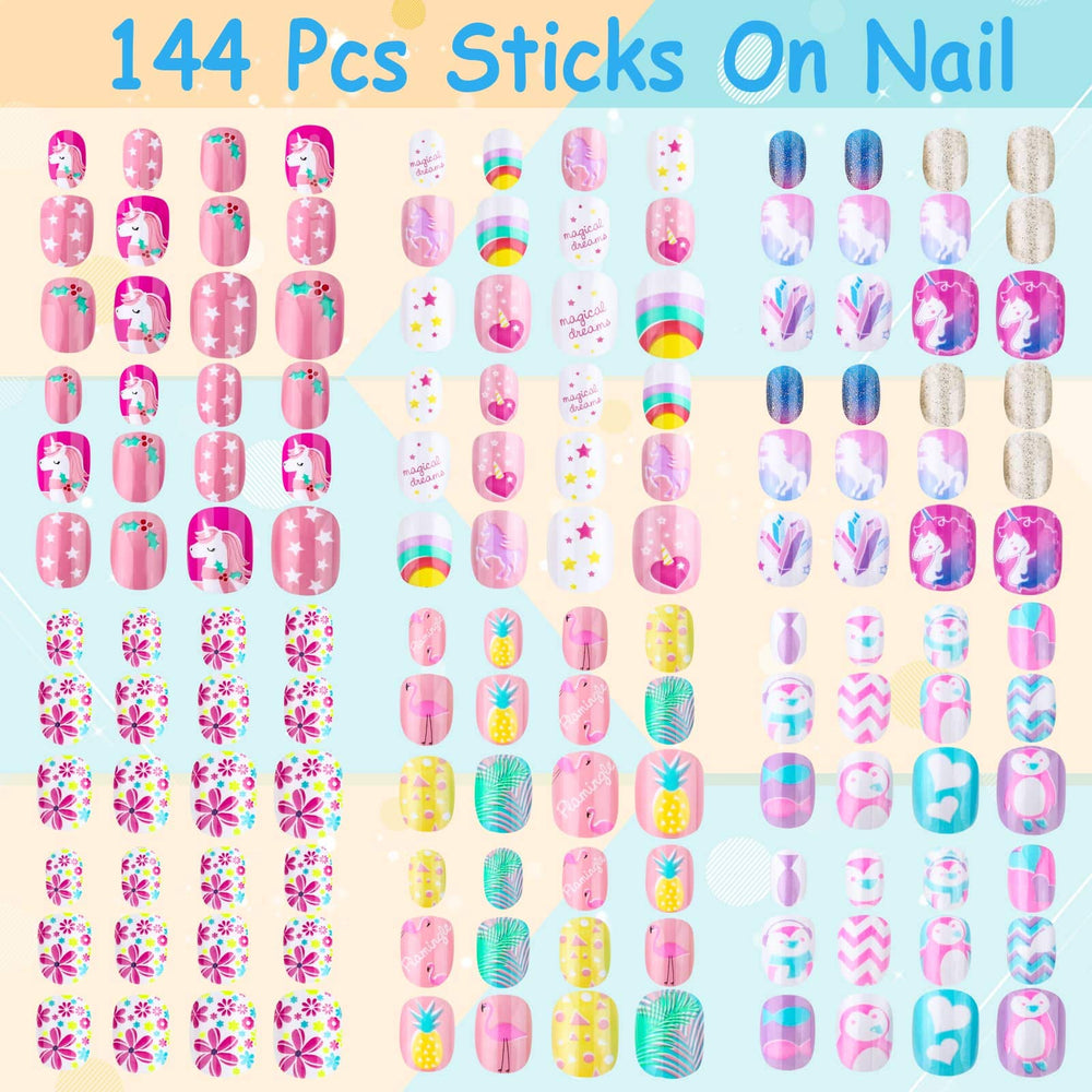 Thrilez Uñas Postizas con motivo Unicornio, para fiestas y juego imaginativo