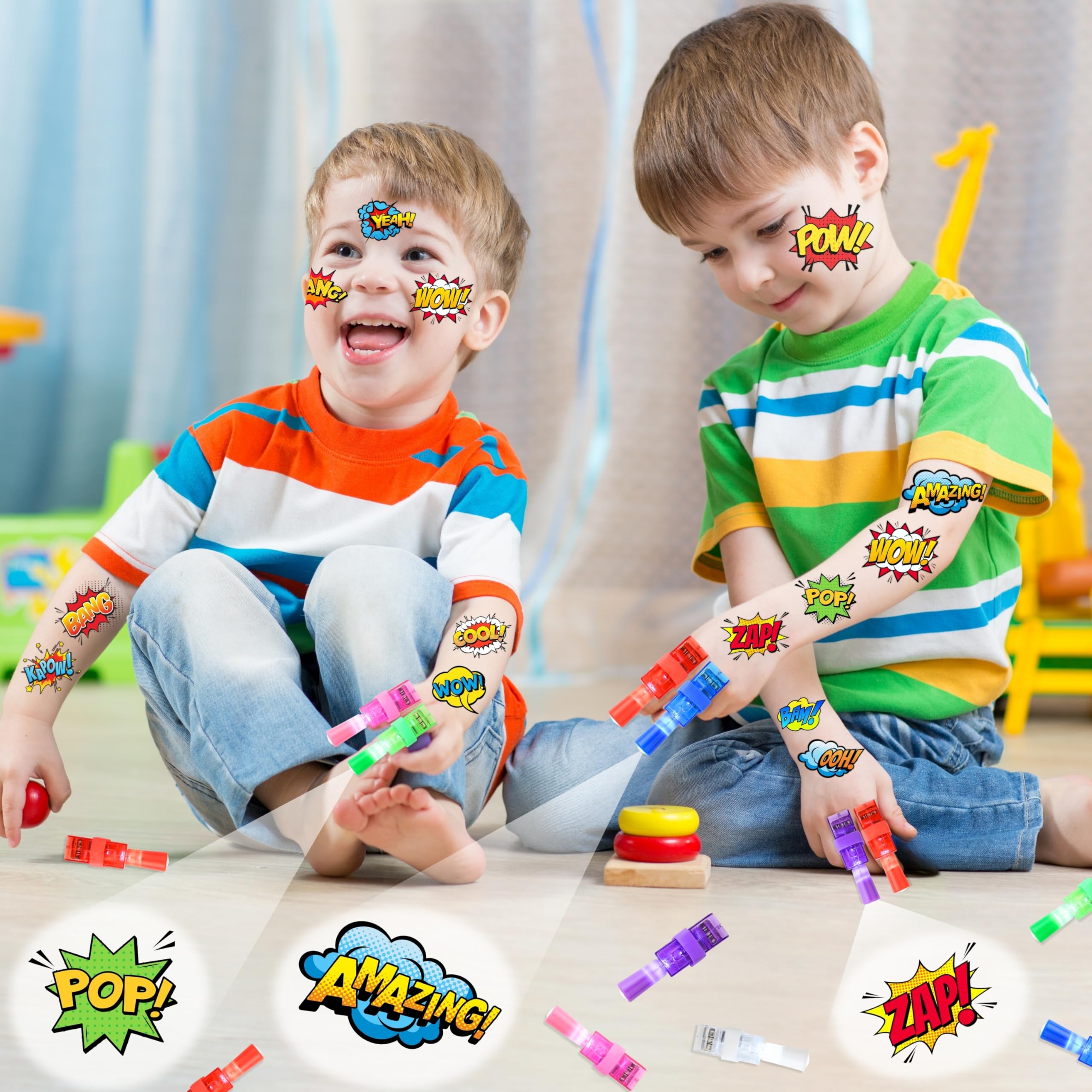 ThuanXuanLoc LED finger lights with stretchable strap fit kids and adults for shared fun.