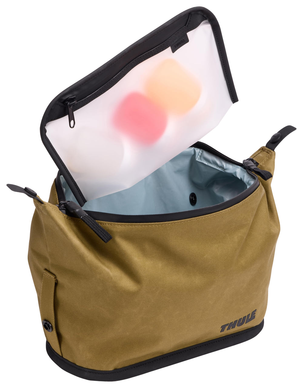 Thule Aion hang loop enables effortless drying and access in hotel or gym.
