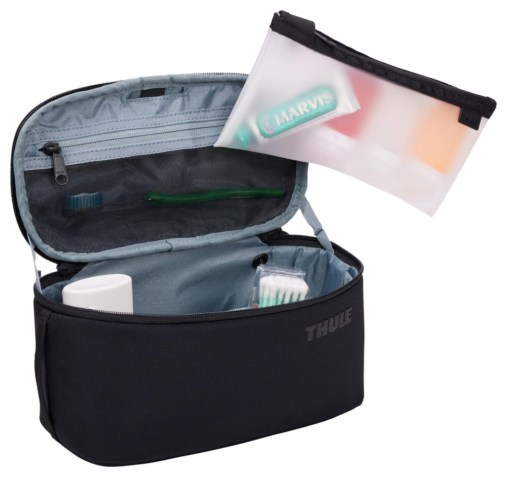 Thule Subterra 2 Toiletry Bag hanging strap for easy drying on the go.