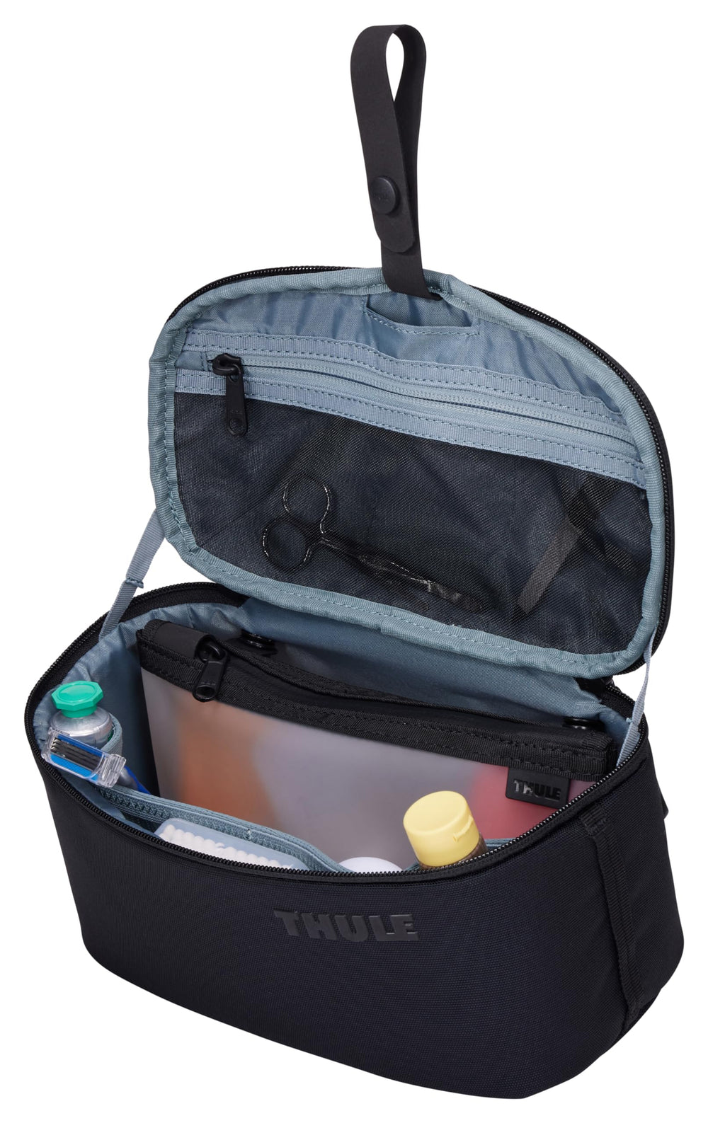 Thule Subterra 2 Toiletry Bag mesh pocket keeps contents visible and organized.