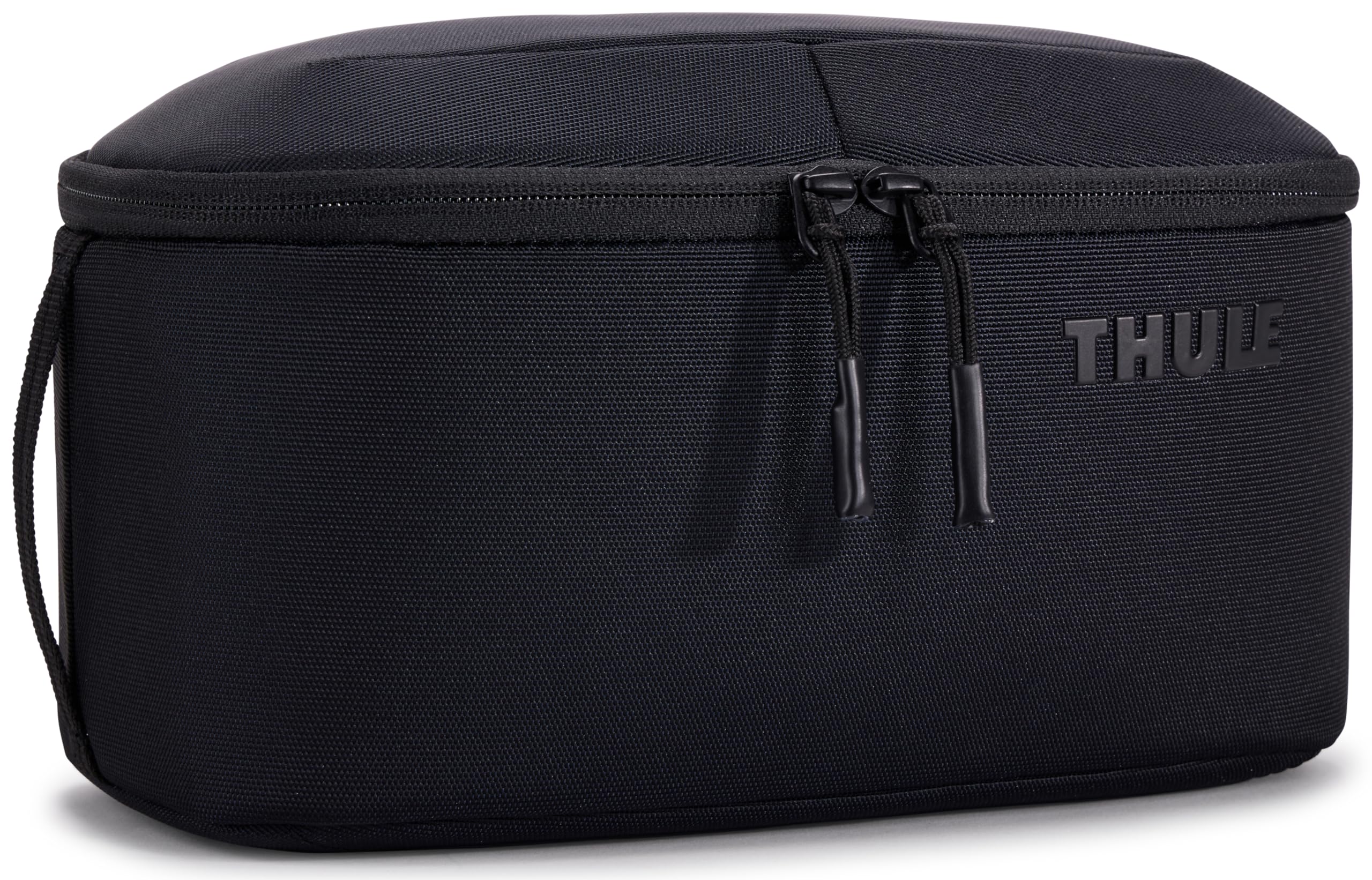 Thule Subterra 2 Toiletry Bag opens to reveal organized space for essentials during travel.
