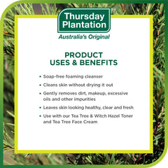 Thursday Plantation limpieza facial con Tea Tree espuma, elimina impurezas sin resecar.