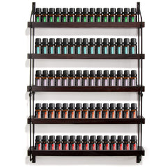 THYGIFTREE wall mounted oil shelf displaying oils for tidy accessible storage