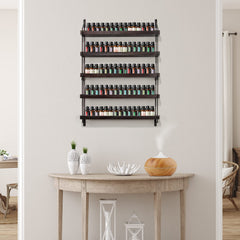 THYGIFTREE wooden oil rack on wall showcasing a rustic display and easy access