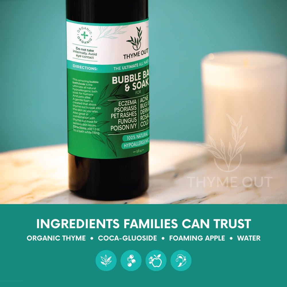 Thyme Out tear-free mild bubble lather ideal for daily use