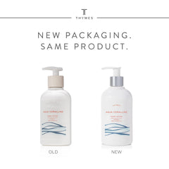 Thymes Aqua Coralline pump dispense captures easy one-handed use and quick hydration