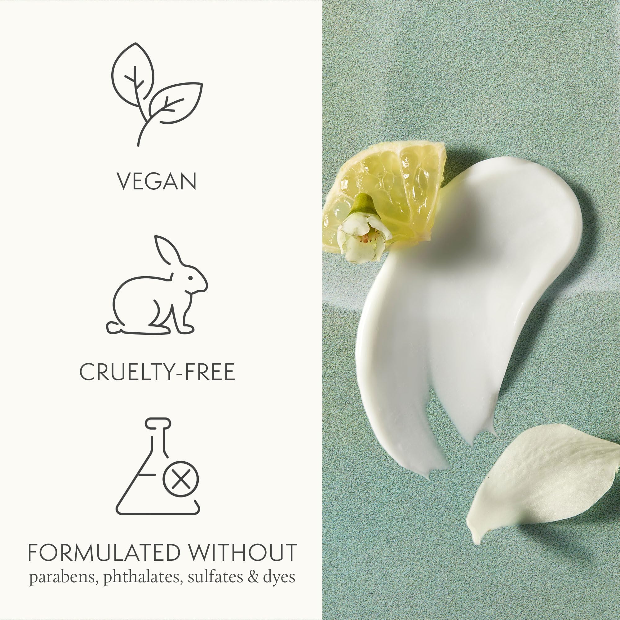 Thymes Bergamot Nectar lotion texture on skin demonstrates smooth, breathable feel.