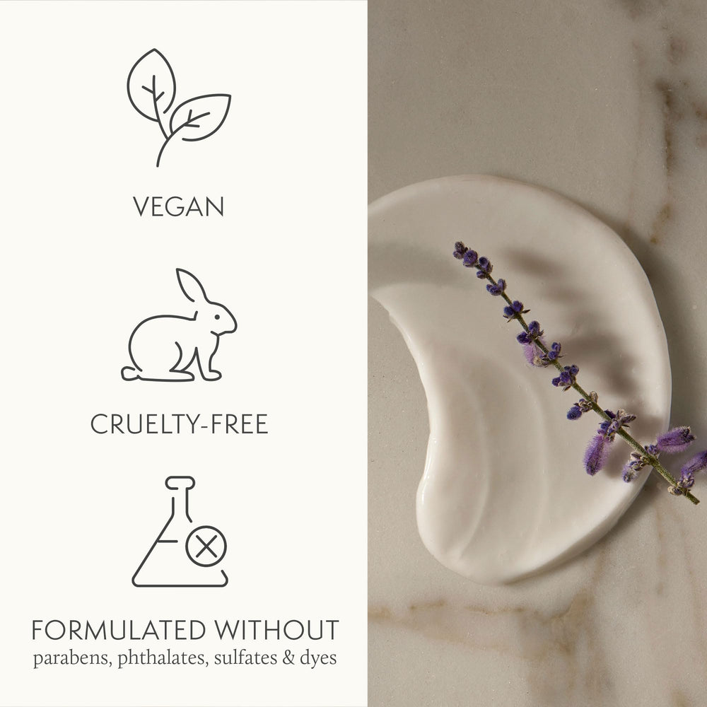 Thymes creamy-texture close-up demonstrates rich, velvety lotion finish.