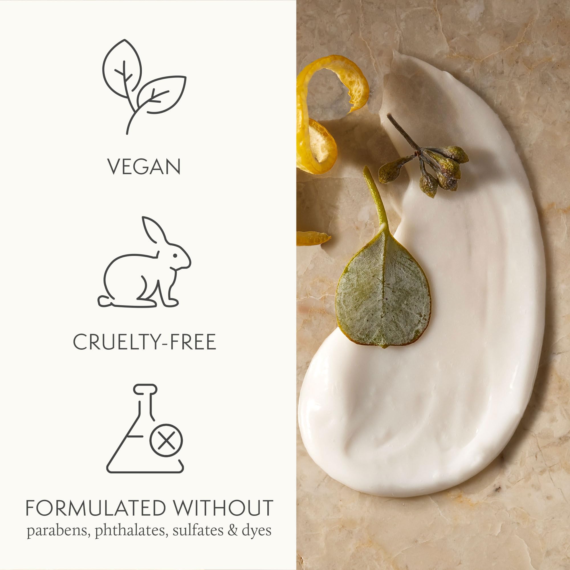 Thymes cupuaçu butter texture close-up conveys rich slip and comfort on skin.