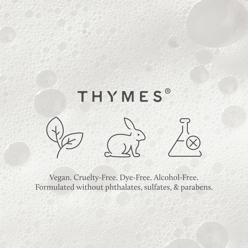 Thymes Foaming Hand Wash foam closeup highlights creamy texture