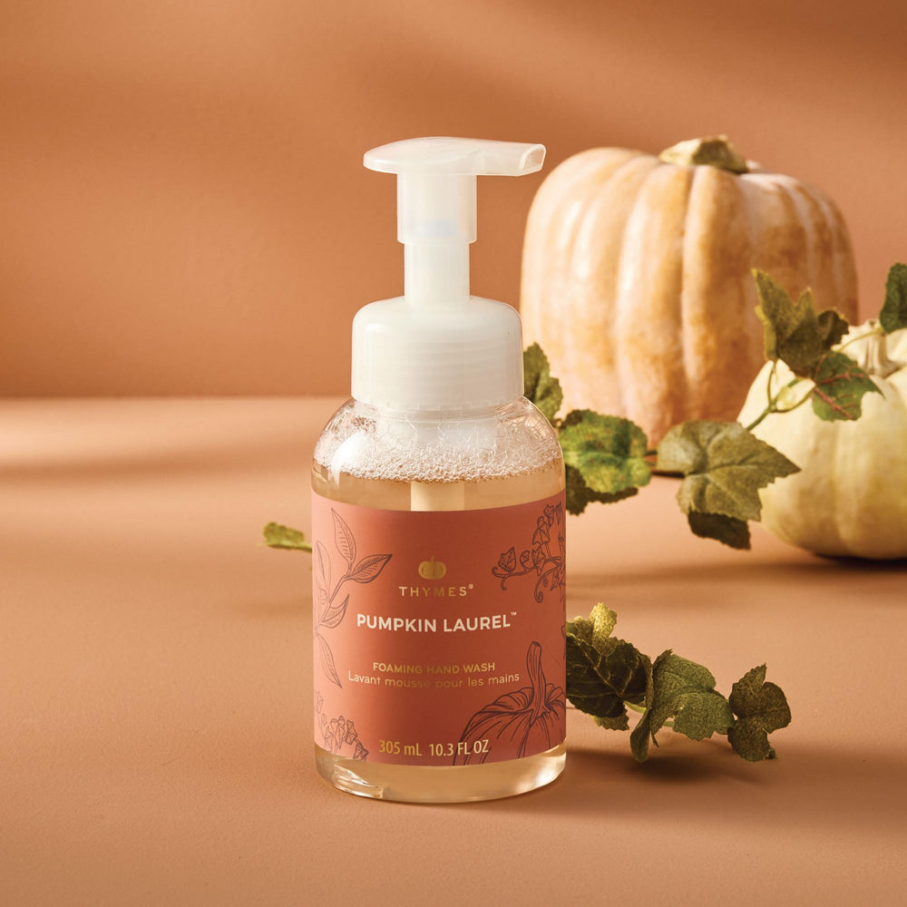 Thymes Foaming Hand Wash ingredients show aloe and glycerin for hydration