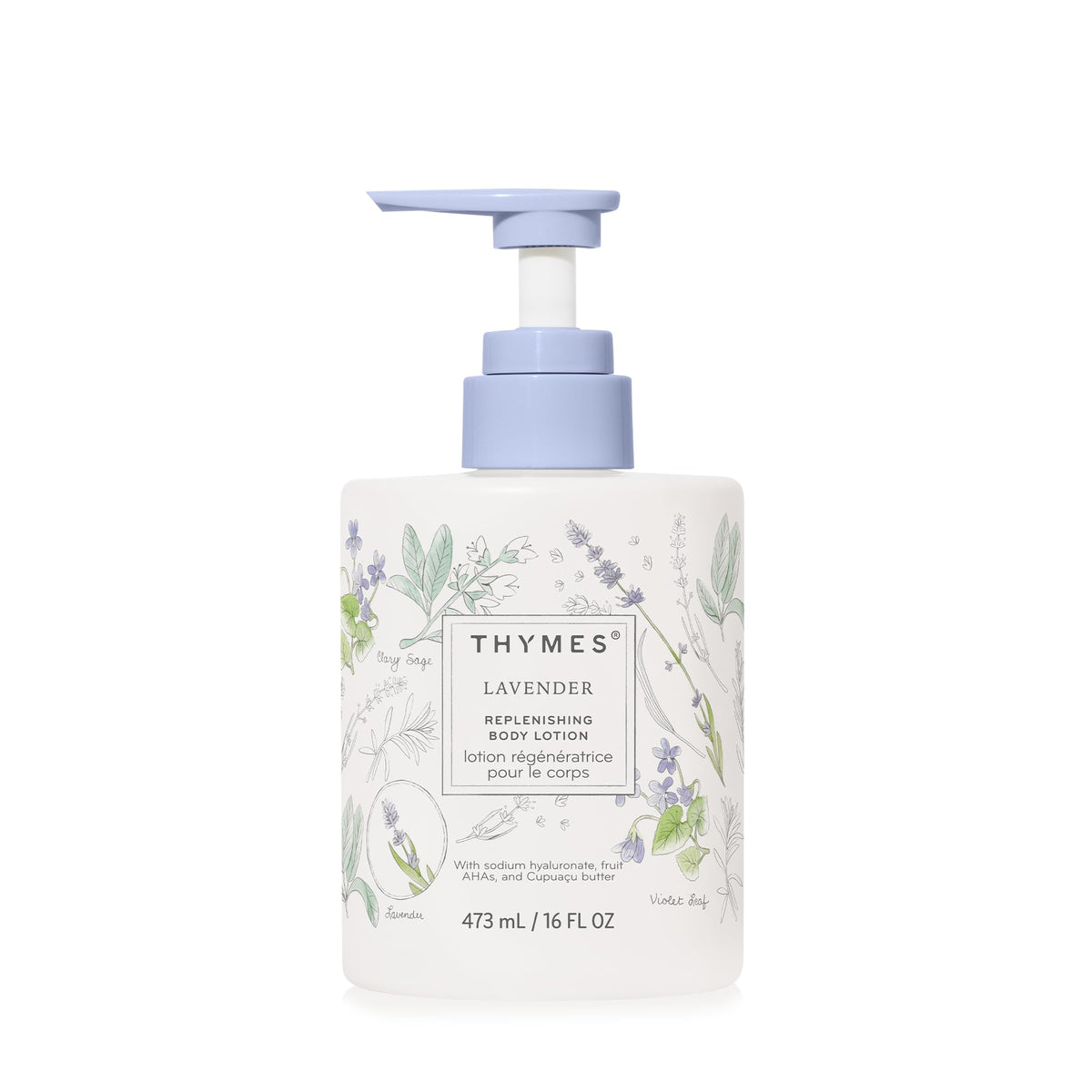 Thymes Large Replenishing Body Lotion bottle-pump for easy daily hydration.