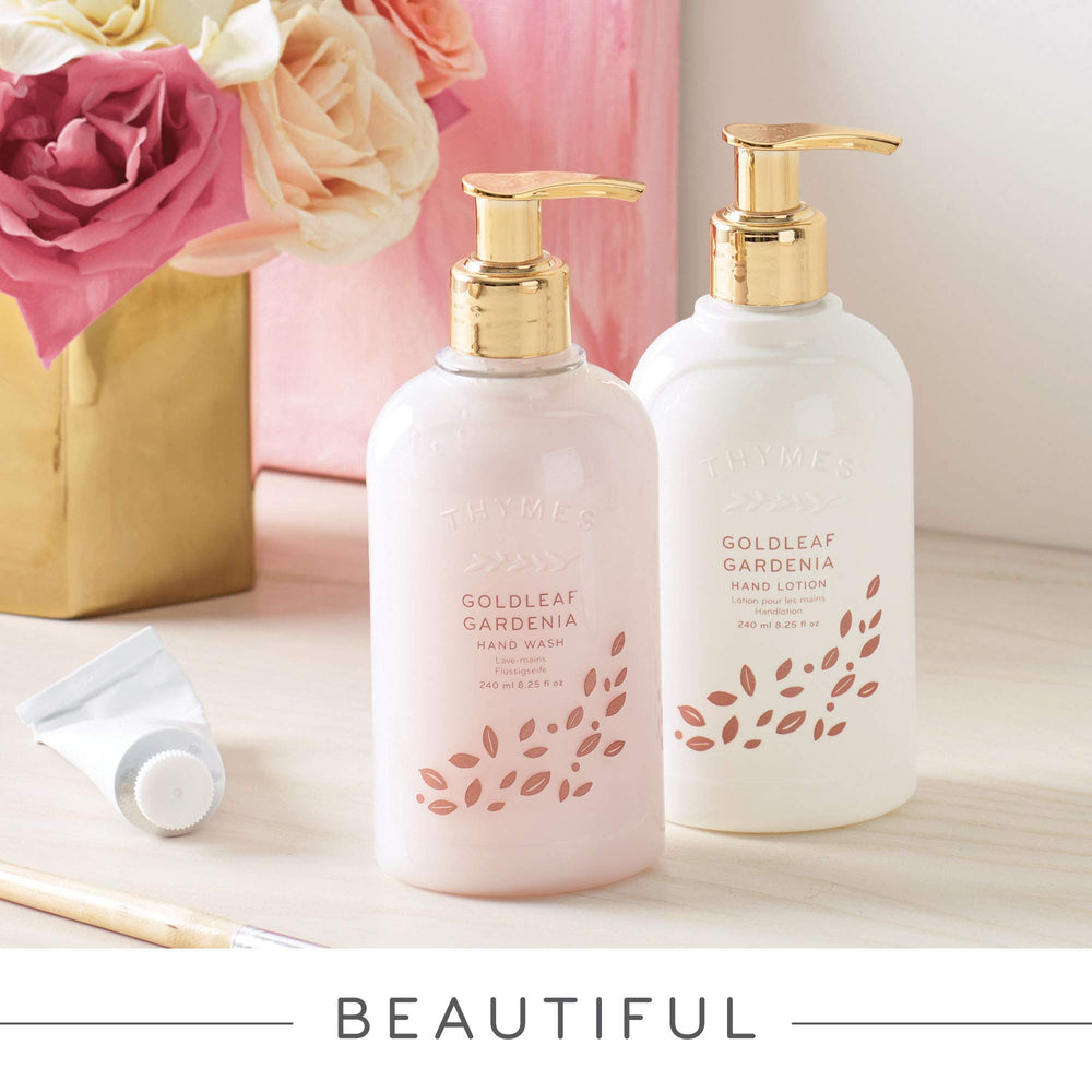 Thymes fragrance notes of rose, jasmine, amber and praline