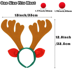 Tiaiidi reindeer antlers headband with ears for kids and adults