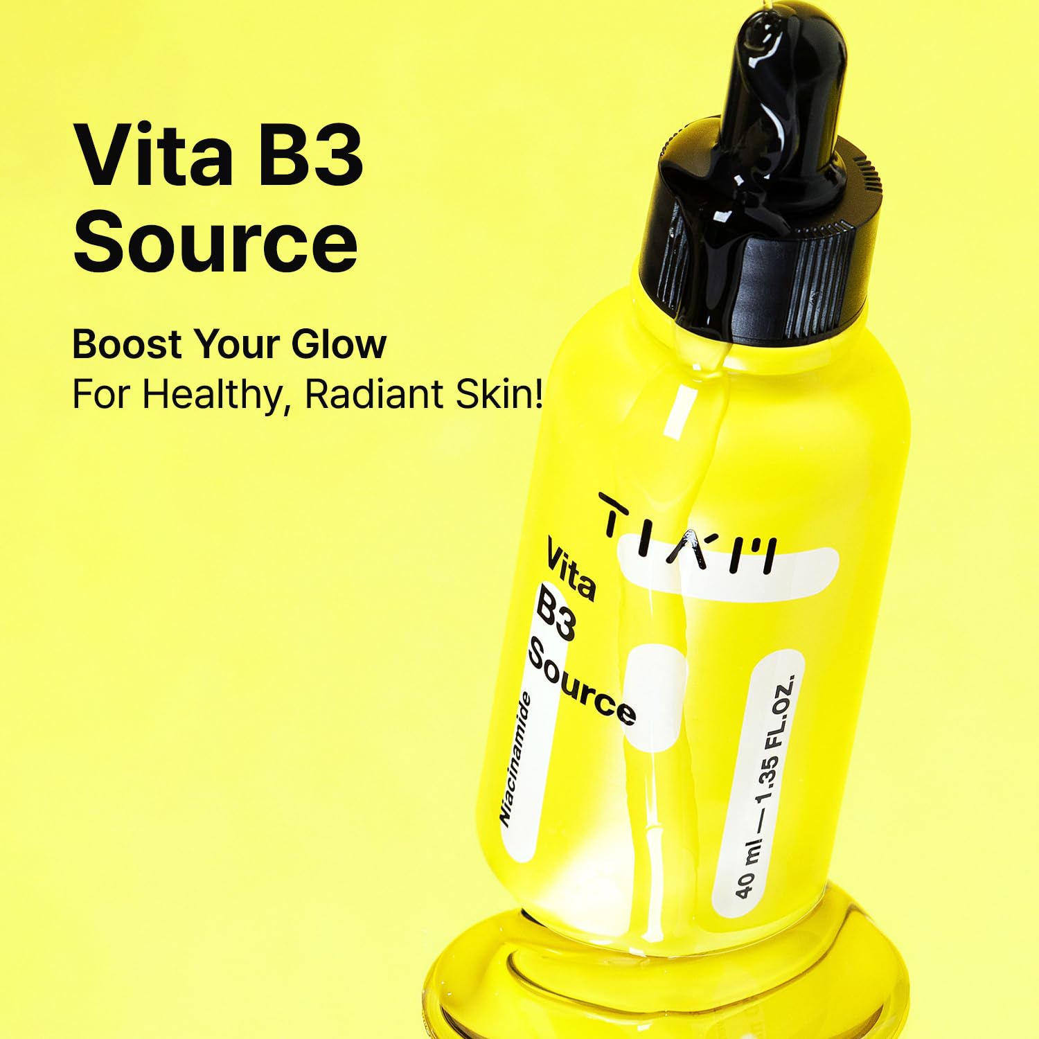 TIA'M Vita B3 Source label detail highlights vegan fragrance-free formula
