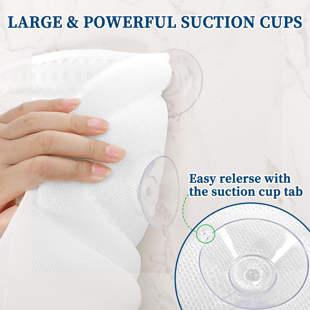 TIANFU bath pillow easy clean design with hook for quick drying.