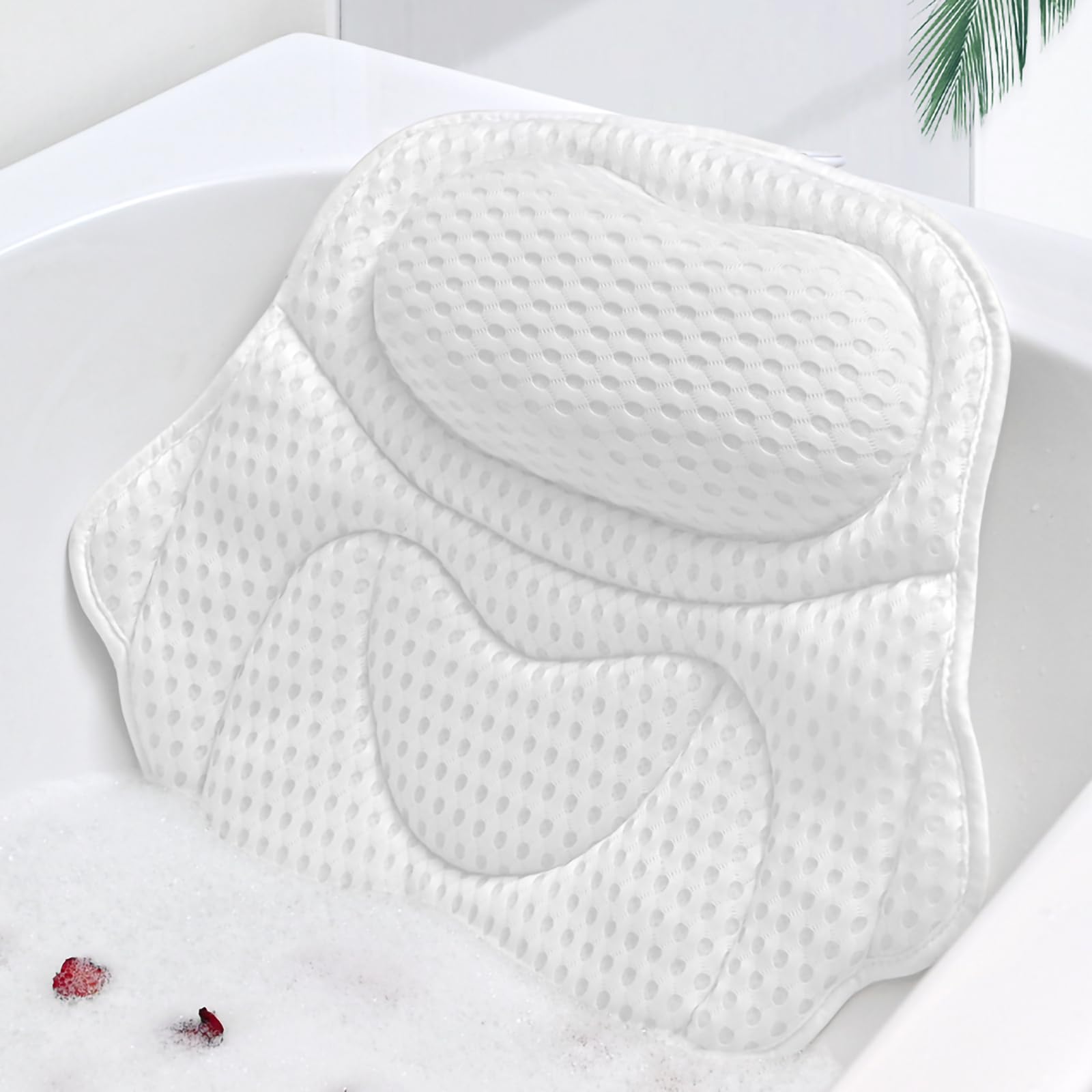 TIANFU bath pillow headrest provides cushioned neck support for relaxing soaks.