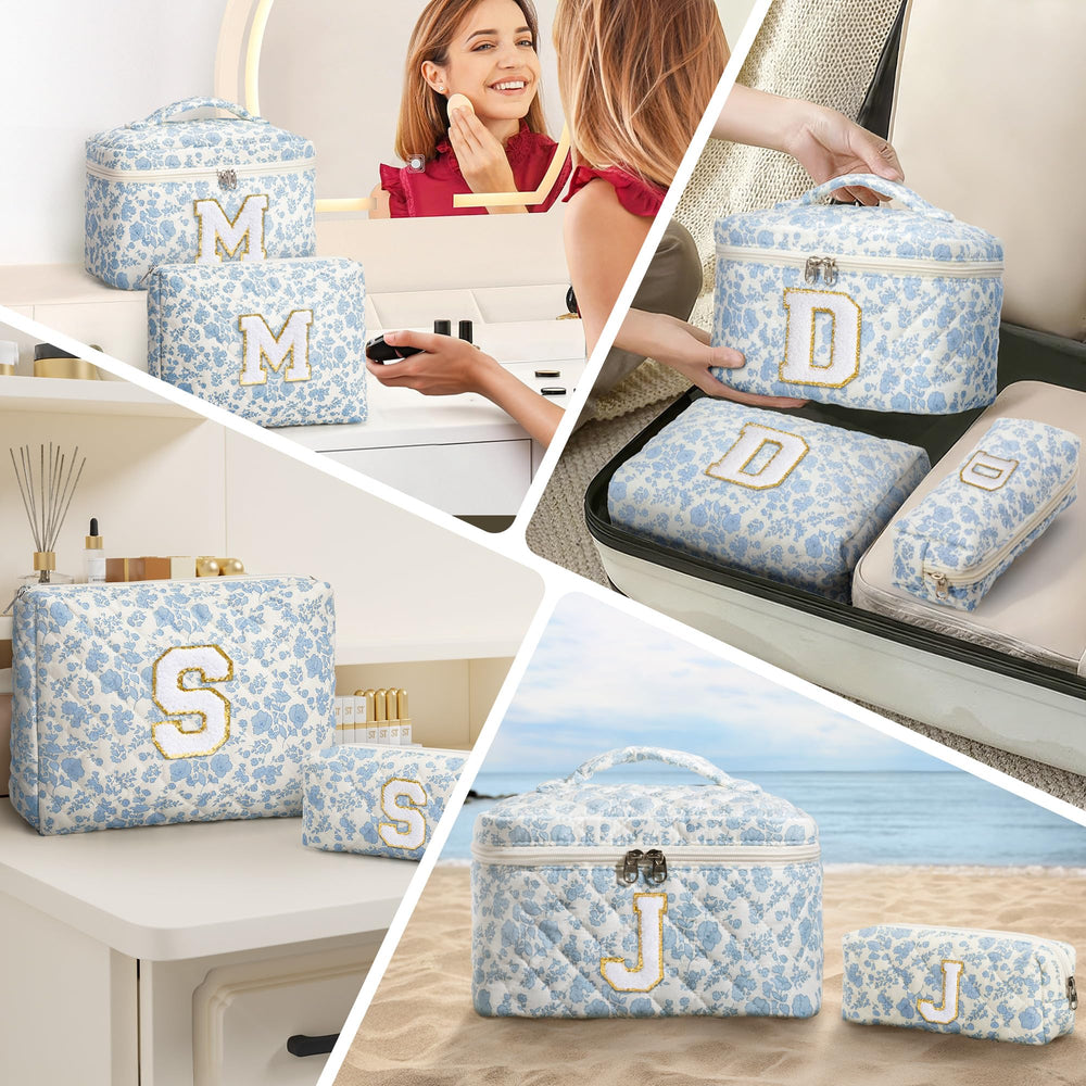 Tiblue durable handle makeup bag designed for easy carrying on trips.