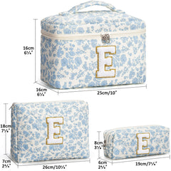 Tiblue floral-quilted-makeup-pouch provides compact storage for brushes and cosmetics.